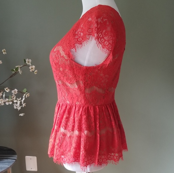 Anthropologie Katrina Lace peplum top - Picture 6 of 8